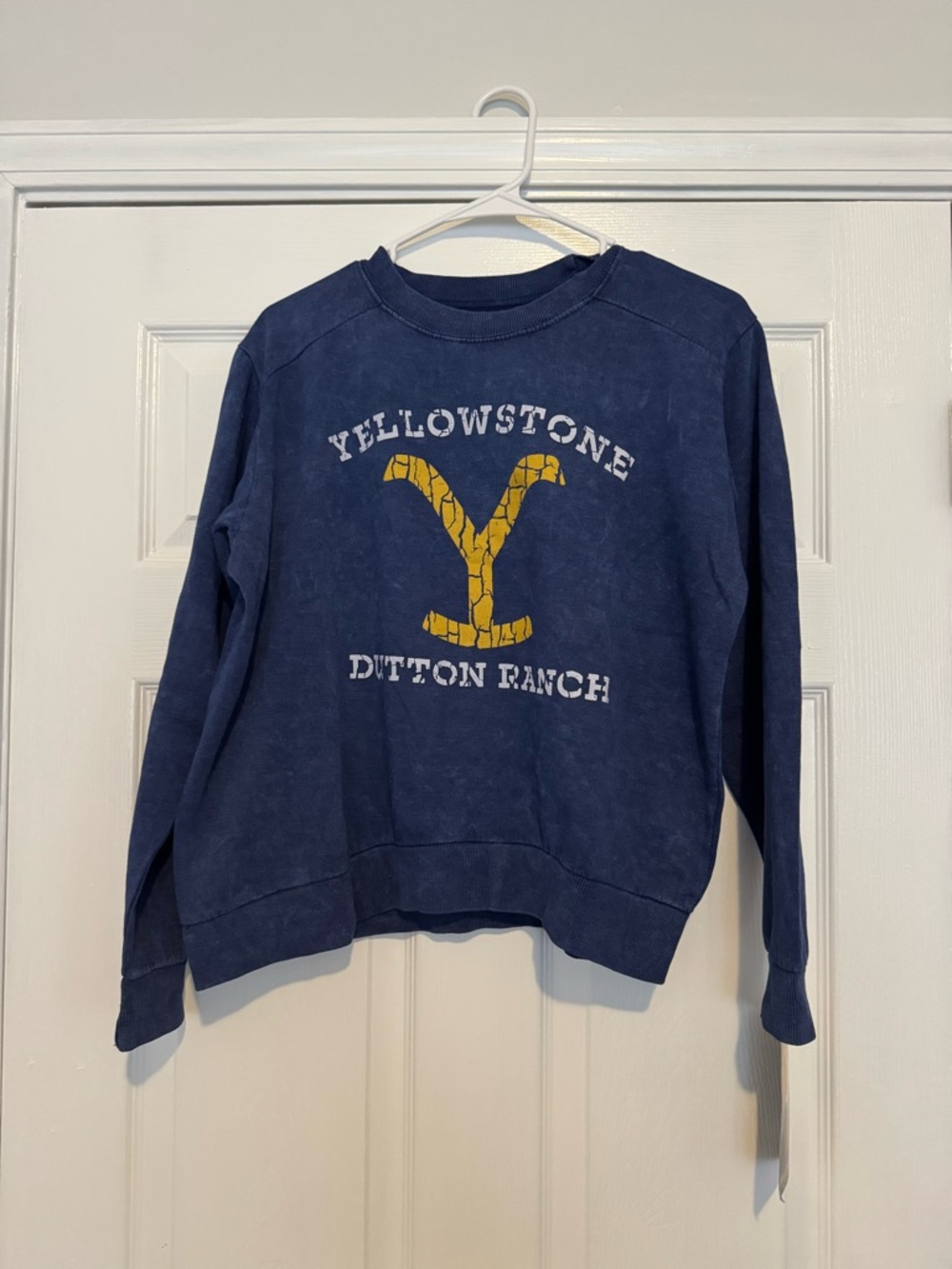 Yellowstone Dutton Ranch Women’s Navy Sweatshirt with Yellow Logo (NEW)